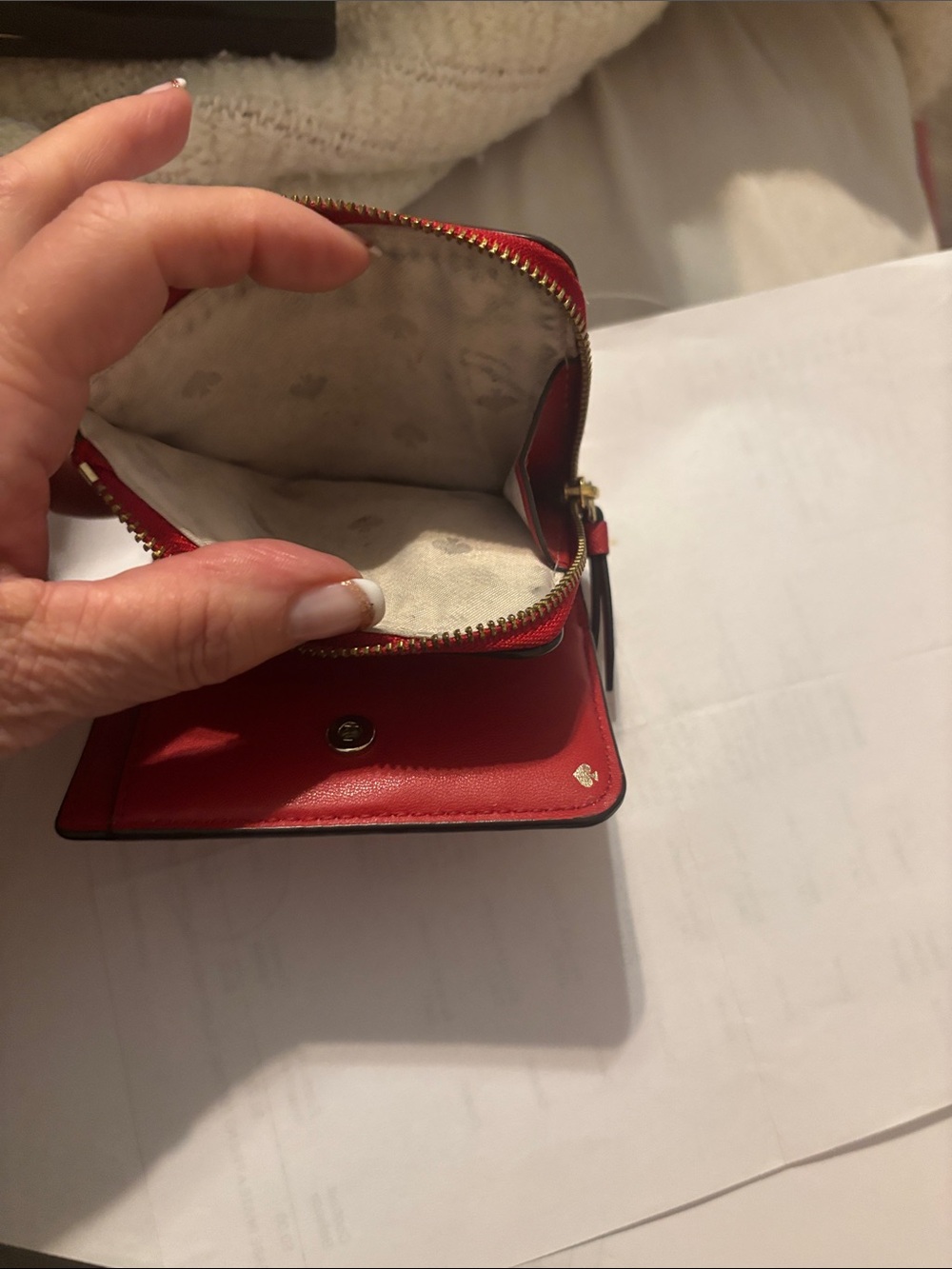 kate spade Red Saffiano Zip Around Wallet - Picture 4 of 4